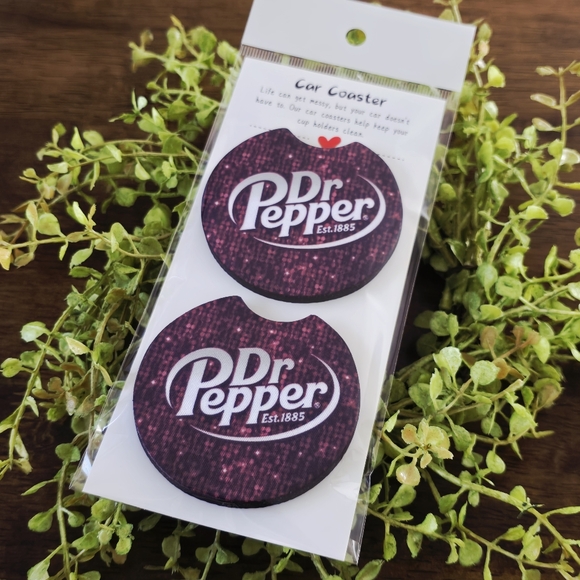 Handmade Accessories - Dr Pepper Car Coaster Set - Red